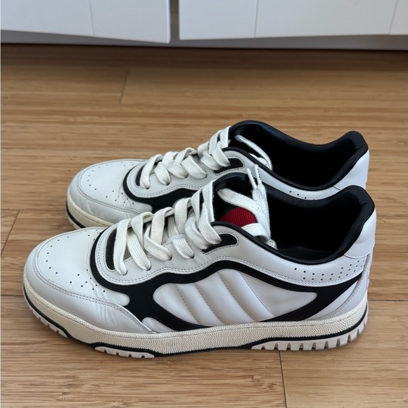 Gucci White and Black Men's Sneakers real leather size us 65 eu 40